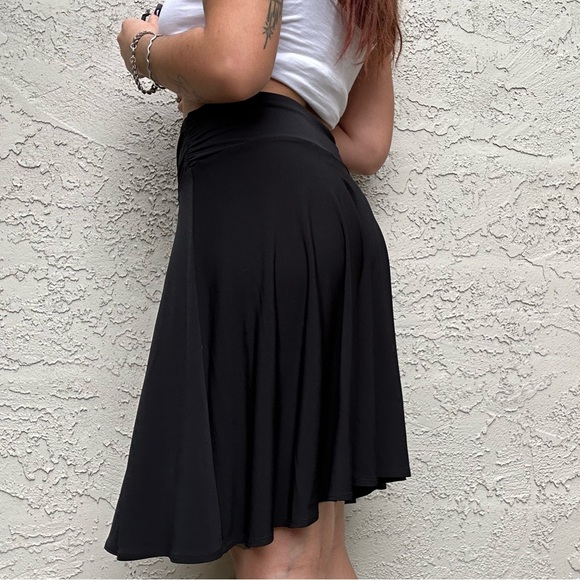 Vintage Y2k Black Ruched Midi Fairy Skirt - Picture 6 of 10